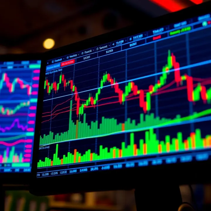 Digital forex trading platform interface showing currency pairs and real-time charts