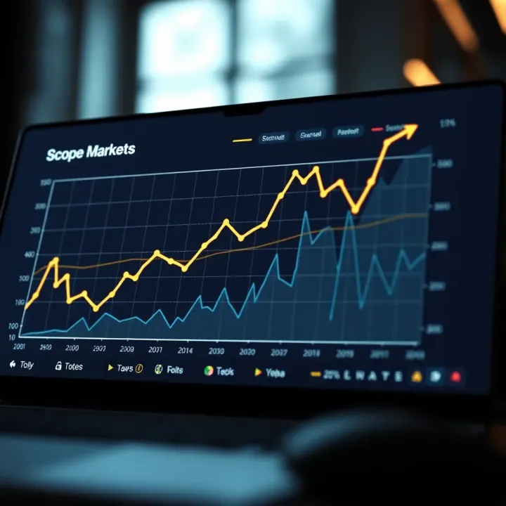 Graph displaying investment growth potential through Scope Markets platform