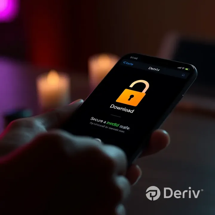 Illustration showing secure APK file download process on a mobile device