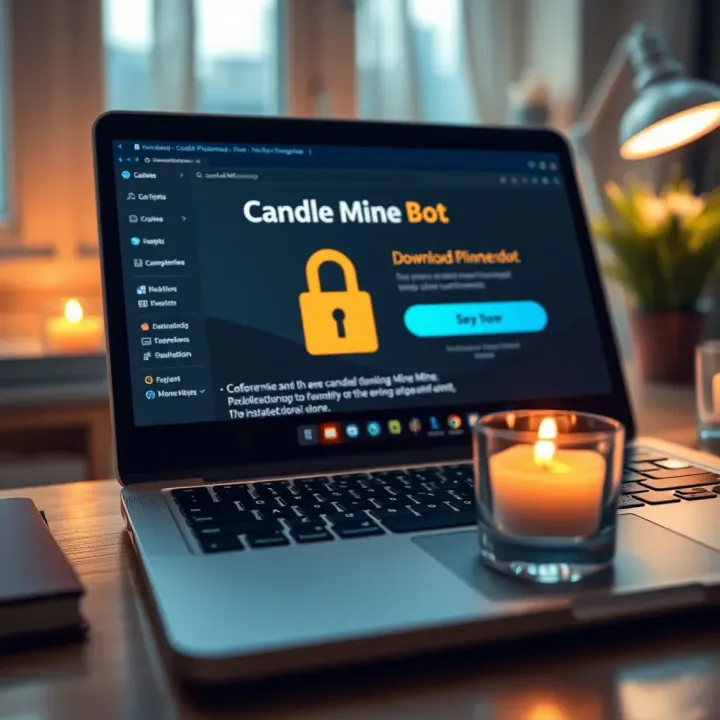 Illustration showing secure download and installation of software on a laptop