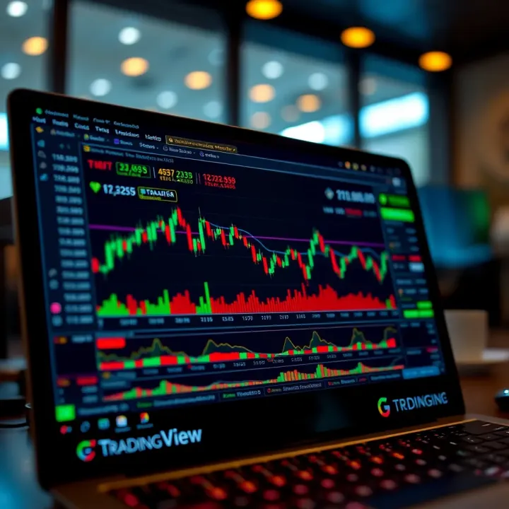 TradingView chart interface integrated within the Deriv trading platform showcasing price movements and technical indicators