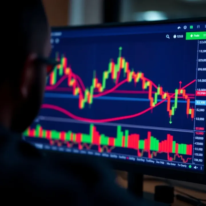 TradingView platform displaying interactive financial charts with technical indicators