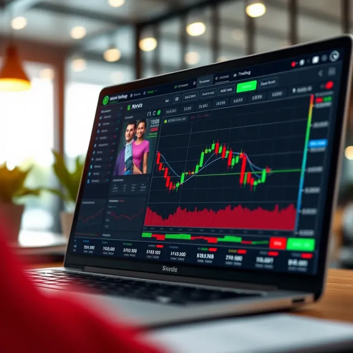Screenshot of popular binary trading platform interface with key features highlighted
