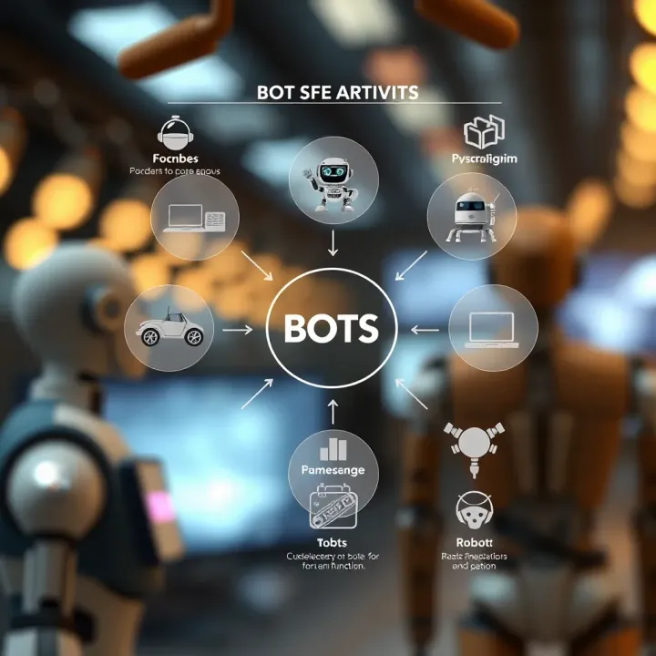 Diagram illustrating different categories of bots and their primary functions