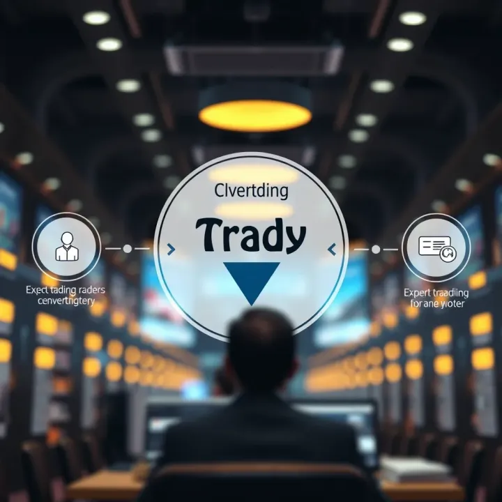 Conceptual diagram illustrating the flow of copy trading from expert traders to investors