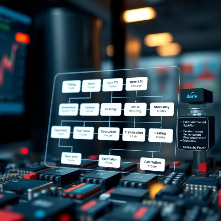 Diagram illustrating the components and workflow of the Deriv API in trading automation