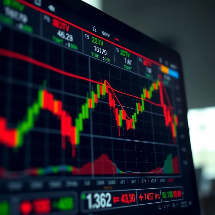 Graph displaying binary options trading trends on Deriv platform with upward and downward market movements