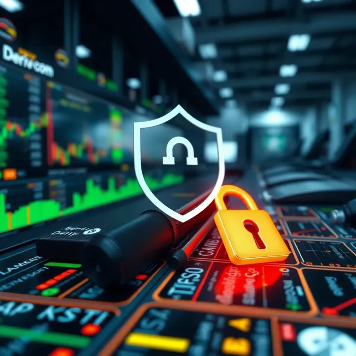 Visual representation of Deriv.com’s regulatory compliance and security features