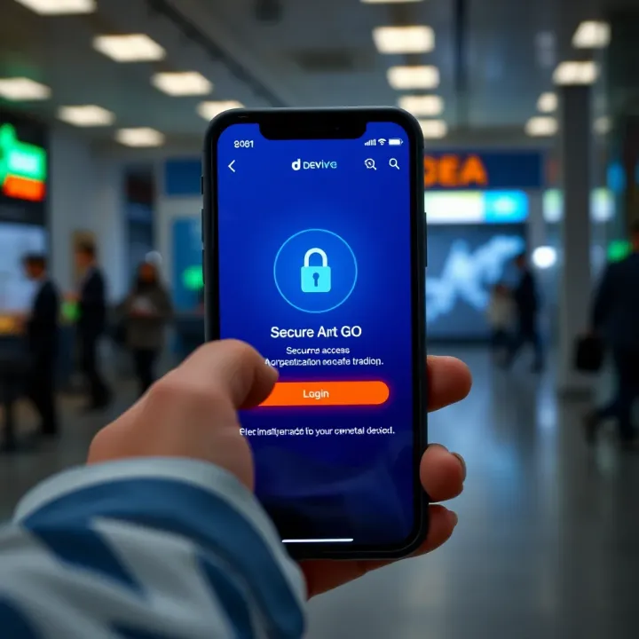 Secure Access and Authentication on Deriv GO App Secure login screen of Deriv GO app showcasing authentication features for safe trading