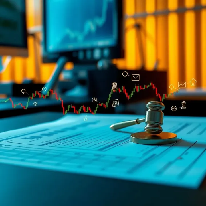 Regulatory Compliance and Market Impact of Deriv Limited Illustration of regulatory documents and compliance symbols representing financial regulation