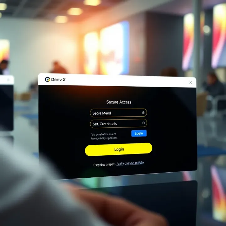 Login interface displaying secure credentials input on Deriv X platform