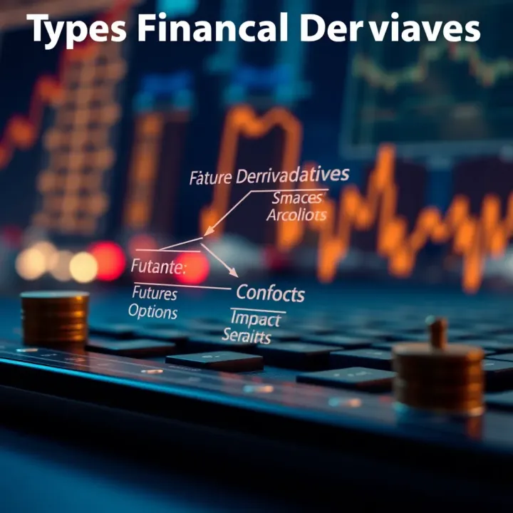 Diagram illustrating types of financial derivatives including futures, options, and swaps
