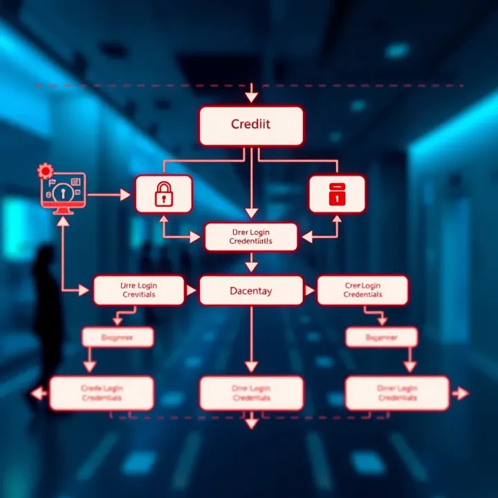 Diagram showing the flow of derive login credentials between user device and server