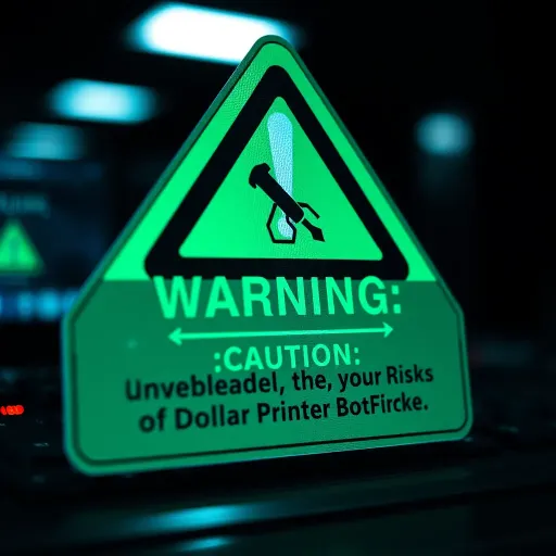 Warning symbol with caution text highlighting the risks of downloading unverified online tools