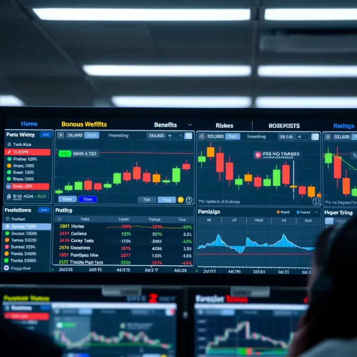 Chart showing benefits and risks of FBS no deposit bonus in trading environment