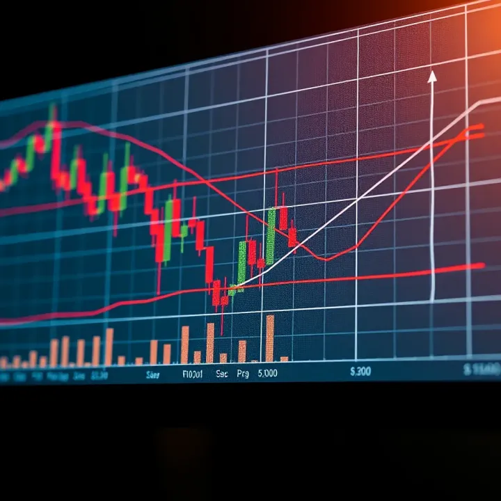 Graph showing Fibonacci retracement levels applied on a financial chart highlighting potential support and resistance zones