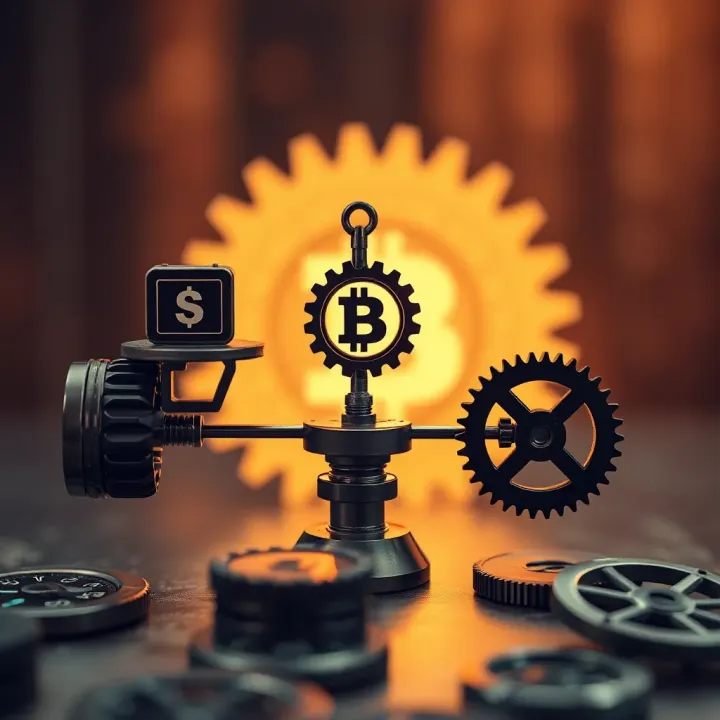 Balancing Risk and Reward in Automated Forex Trading Conceptual representation of risk and reward balancing in forex trading with gears and financial icons