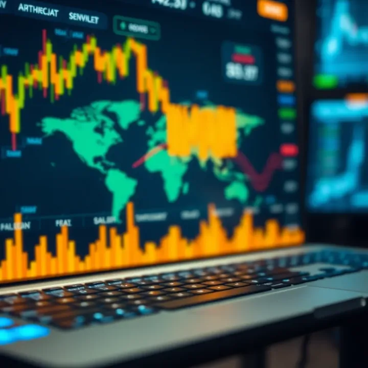 Forex Market Analytics and Global Trading Insights Digital interface displaying forex market analytics and global market connections