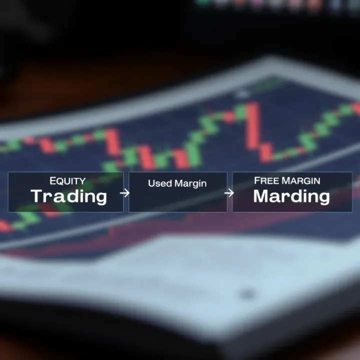 Diagram illustrating the relationship between equity, used margin, and free margin in forex trading