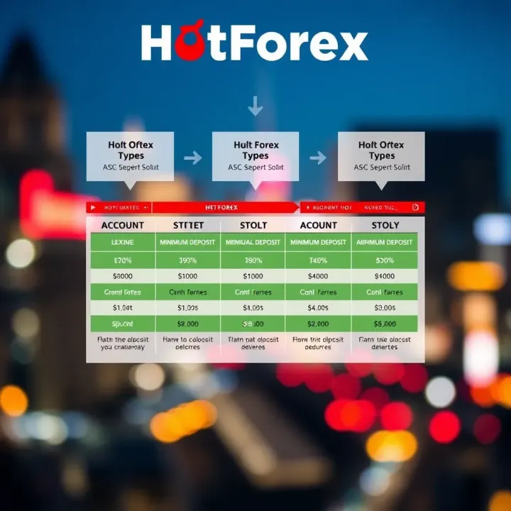 Diagram illustrating HotForex account types and their minimum deposit requirements for Kenyan traders
