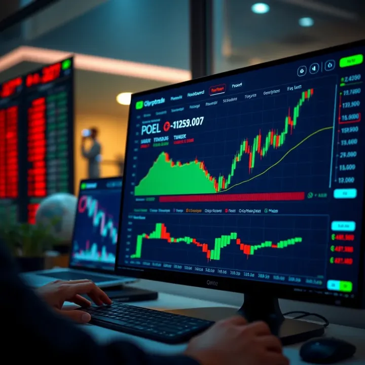 Dashboard view of Olymptrade platform showing various financial instruments and trading charts