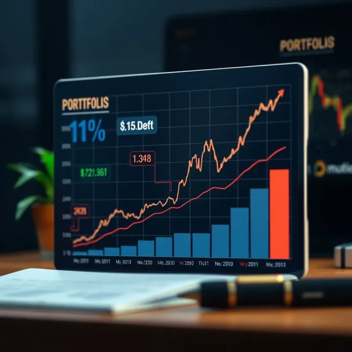 Graph showing investment growth and portfolio diversification strategies