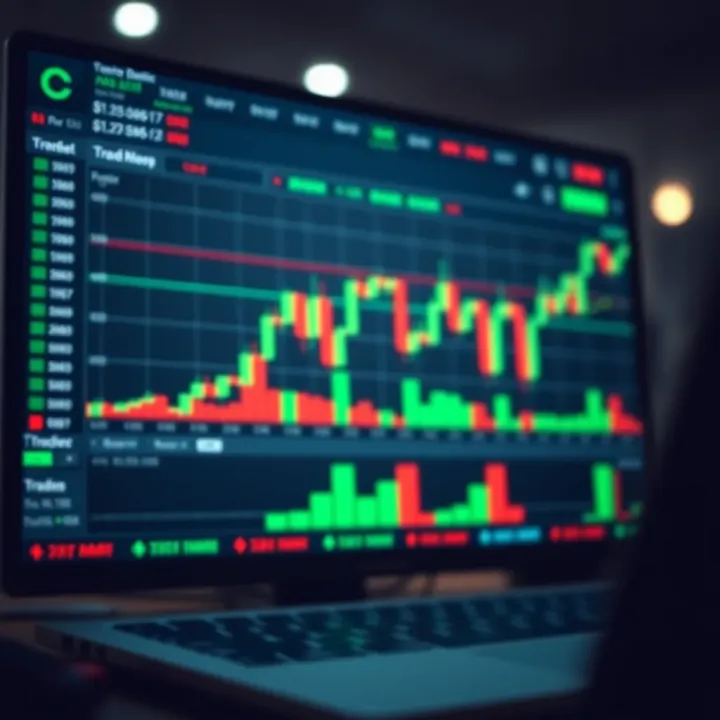 Trading platform interface displaying charts and indicators in a demo account environment