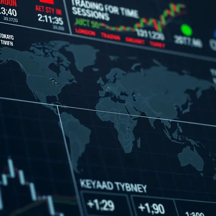 Global trading sessions chart showing time zones converted to Kenyan time with clear indication of London, New York, Tokyo, and Sydney sessions