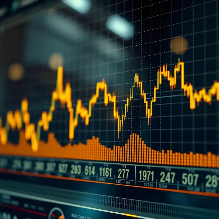 Chart displaying fluctuations of gold prices against the US dollar over a period of time