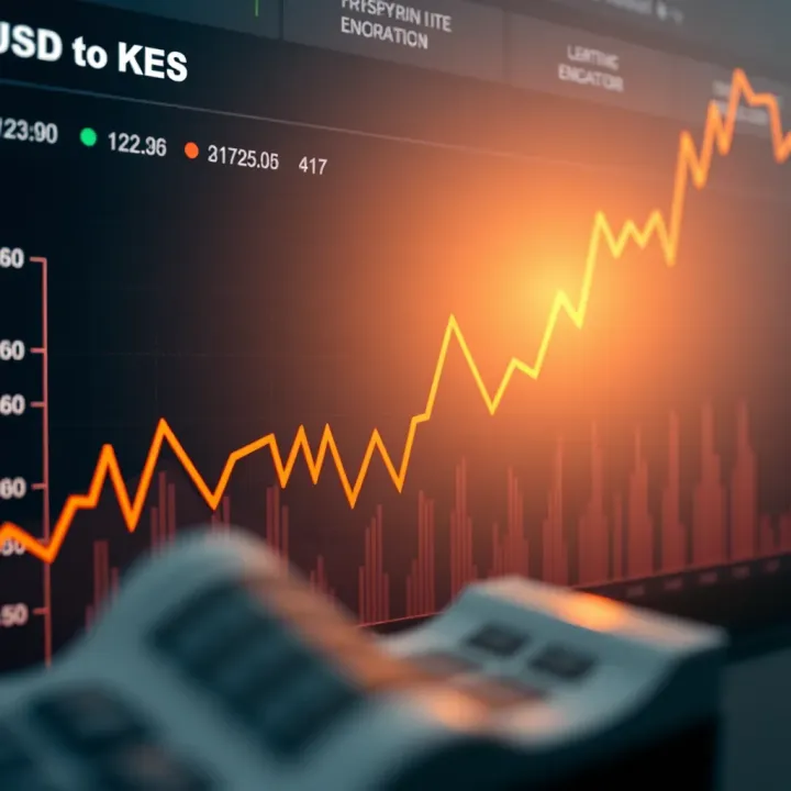 Trends in USD to KES Exchange Rate Driven by Economic Indicators Graph showing trends of US Dollar to Kenyan Shilling exchange rate influenced by economic indicators