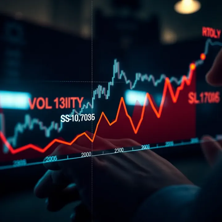 Graph illustrating market volatility fluctuations over time